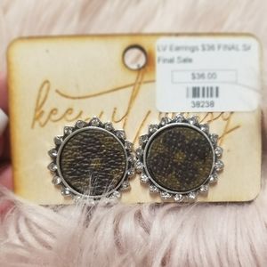 Louis Vuitton upcycled post earring from Keep it Gypsy